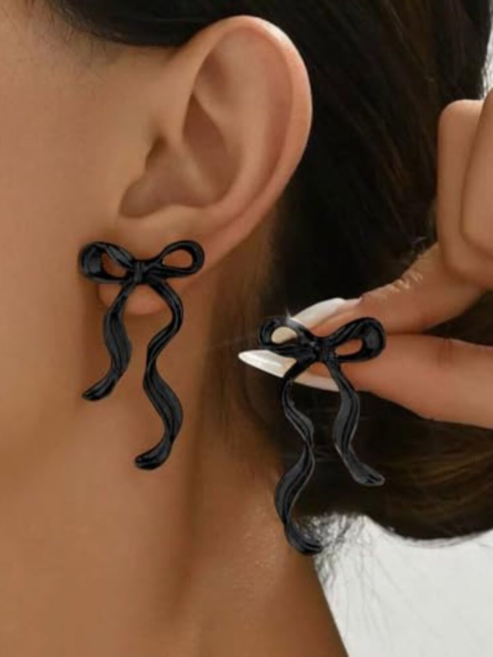 Gold Bow Ears for Women Silver Ribbon Ear Red Valentines Ears Hot Pink Bowknot